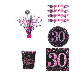 Tuf-Tuf 30 jaar Sparkling Roze Tafeldecoratie Pakket | 34-delig Tuf-Tuf 30 jaar Sparkling Roze Tafeldecoratie Pakket | 34-delig