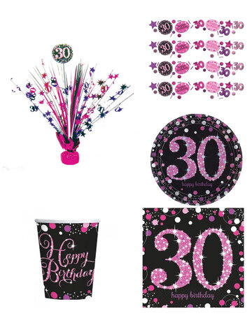 Tuf-Tuf 30 Years Sparkling Pink Table Decoration Package | 34-piece