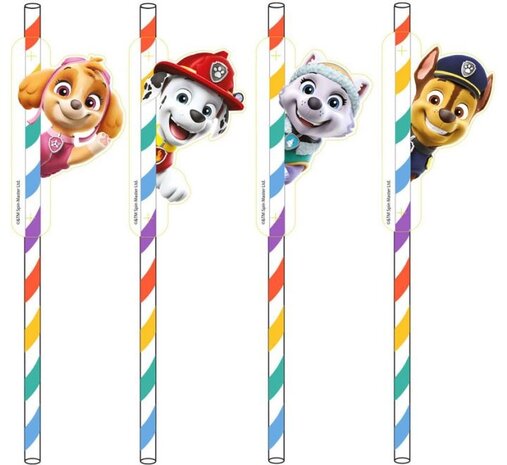Amscan Paw Patrol Paper Straws 20cm | 8 pieces