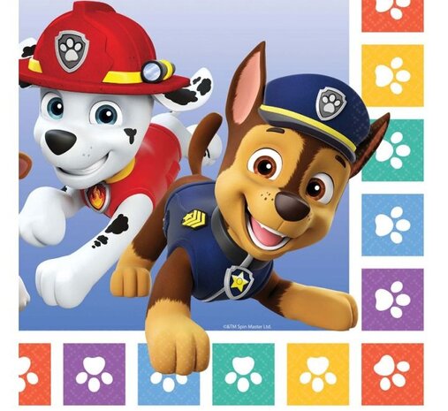 Amscan Paw Patrol Napkins 33x33cm | 16 pieces