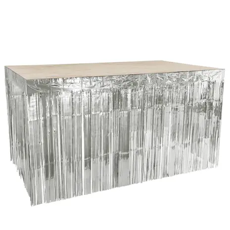 Boland Table Skirt Metallic Silver 74x300cm | per piece
