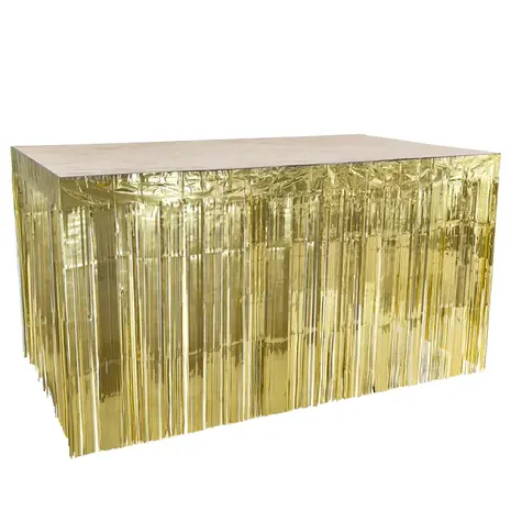 Boland Tafelrok Metallic Goud 74x300cm | per stuk Boland Tafelrok Metallic Goud 74x300cm | per stuk