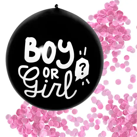 Boland Gender Reveal Ballon Boy or Girl 60cm | per stuk Boland Gender Reveal Ballon Boy or Girl 60cm | per stuk