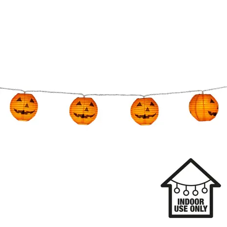 Boland Lampenslinger LED Halloween Pompoenen 185cm | per stuk Boland Lampenslinger LED Halloween Pompoenen 185cm | per stuk