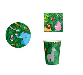Tuf-Tuf Jungle Party Tafelset | 8 persoons Tuf-Tuf Jungle Party Tafelset | 8 persoons
