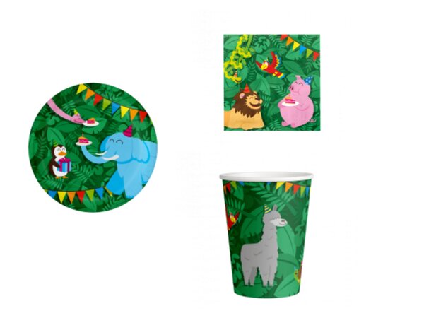 Tuf-Tuf Ensemble de table Jungle Party | 8 personnes