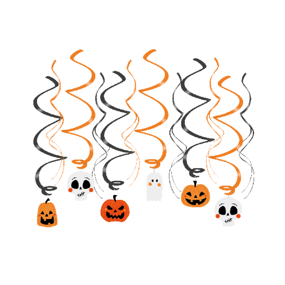 Paper Dreams Décorations suspendues d'Halloween en spirales 70 cm | 12 pièces