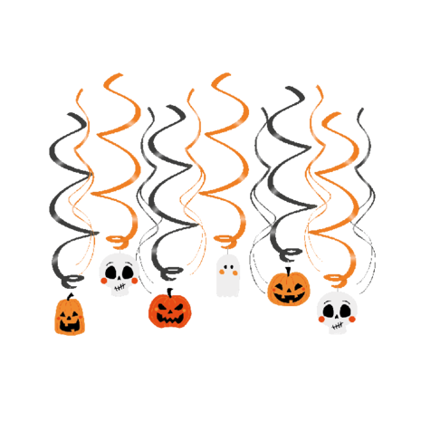 Paper Dreams Halloween-Hängedekoration, Spiralen, 70 cm | 12 Stück