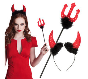 Boland Halloween-Teufel-Set Rot | 2-teilig