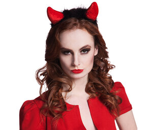 Boland Duivelhoorntjes Diadeem Fluweel | per stuk Boland Duivelhoorntjes Diadeem Fluweel | per stuk