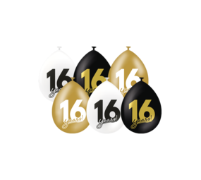 Paper Dreams Ballonnen 16 jaar Celebration! 30cm | 6 stuks Paper Dreams Ballonnen 16 jaar Celebration! 30cm | 6 stuks