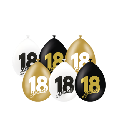 Paper Dreams Ballonnen 18 jaar Celebration! 30cm | 6 stuks Paper Dreams Ballonnen 18 jaar Celebration! 30cm | 6 stuks