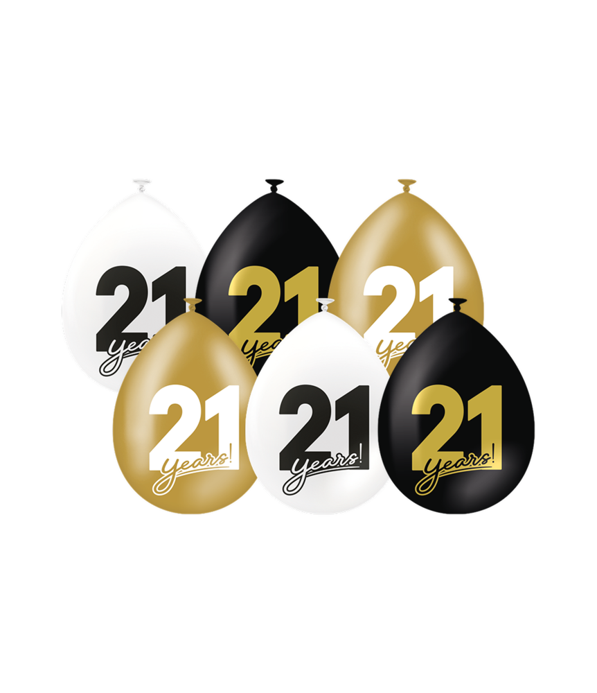 Paper Dreams Ballonnen 21 jaar  Celebration! 30cm | 6 stuks Paper Dreams Ballonnen 21 jaar  Celebration! 30cm | 6 stuks