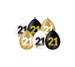 Paper Dreams Ballonnen 21 jaar  Celebration! 30cm | 6 stuks Paper Dreams Ballonnen 21 jaar  Celebration! 30cm | 6 stuks