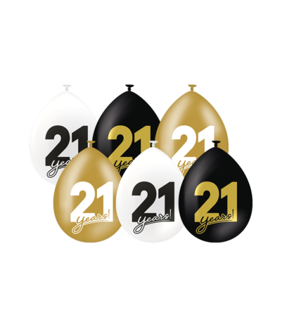 Paper Dreams Ballonnen 21 jaar  Celebration! 30cm | 6 stuks Paper Dreams Ballonnen 21 jaar  Celebration! 30cm | 6 stuks