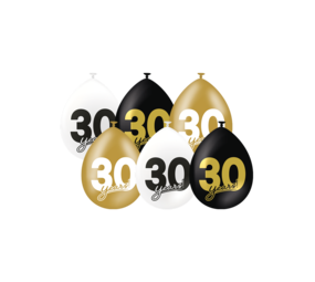 Paper Dreams Ballonnen 30 jaar Celebration! 30cm | 6 stuks Paper Dreams Ballonnen 30 jaar Celebration! 30cm | 6 stuks