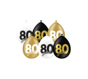 Paper Dreams Ballonnen 80 jaar Celebration! 30cm | 6 stuks