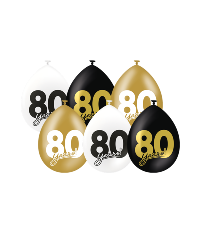 Paper Dreams Ballonnen 80 jaar Celebration! 30cm | 6 stuks Paper Dreams Ballonnen 80 jaar Celebration! 30cm | 6 stuks