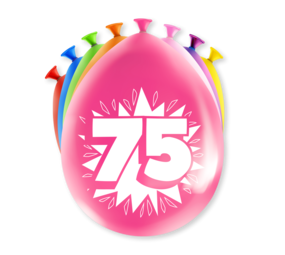 Paper Dreams Ballonnen 75 jaar Party 30cm | 8 stuks Paper Dreams Ballonnen 75 jaar Party 30cm | 8 stuks