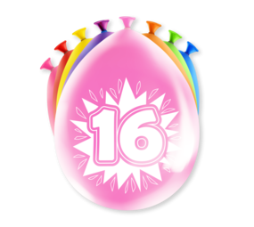 Paper Dreams Ballonnen 16 jaar Party 30cm | 8 stuks Paper Dreams Ballonnen 16 jaar Party 30cm | 8 stuks