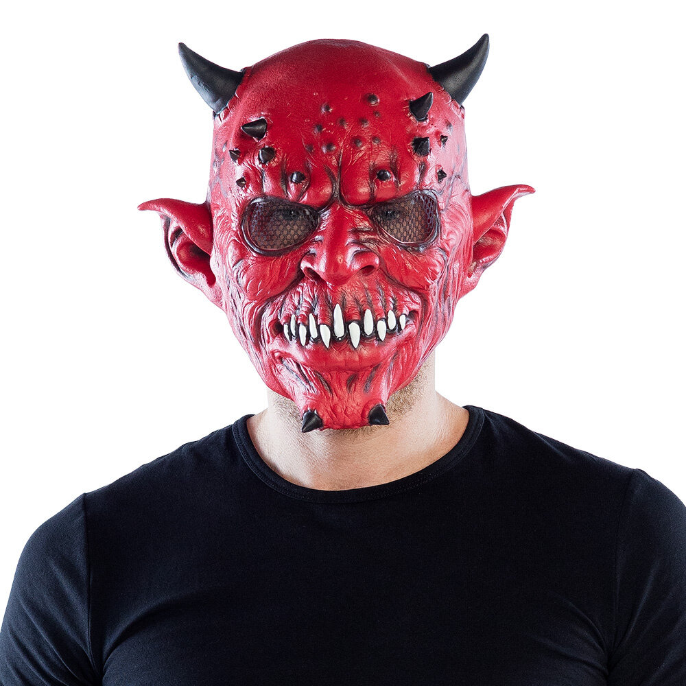 Boland Gruselige Teufelsmaske aus Latex für Halloween