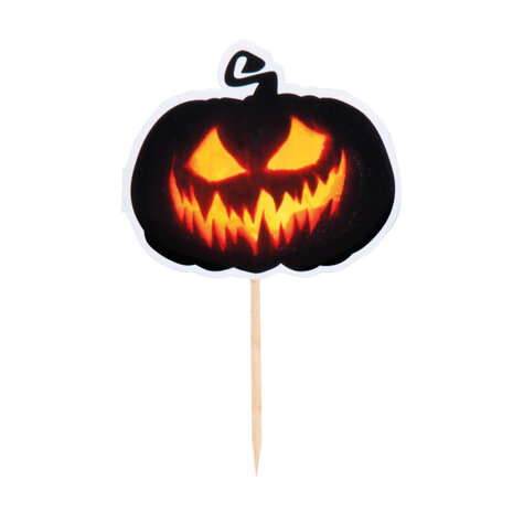 Boland Pics à cocktail citrouille effrayants pour Halloween 12 cm | 12 pièces