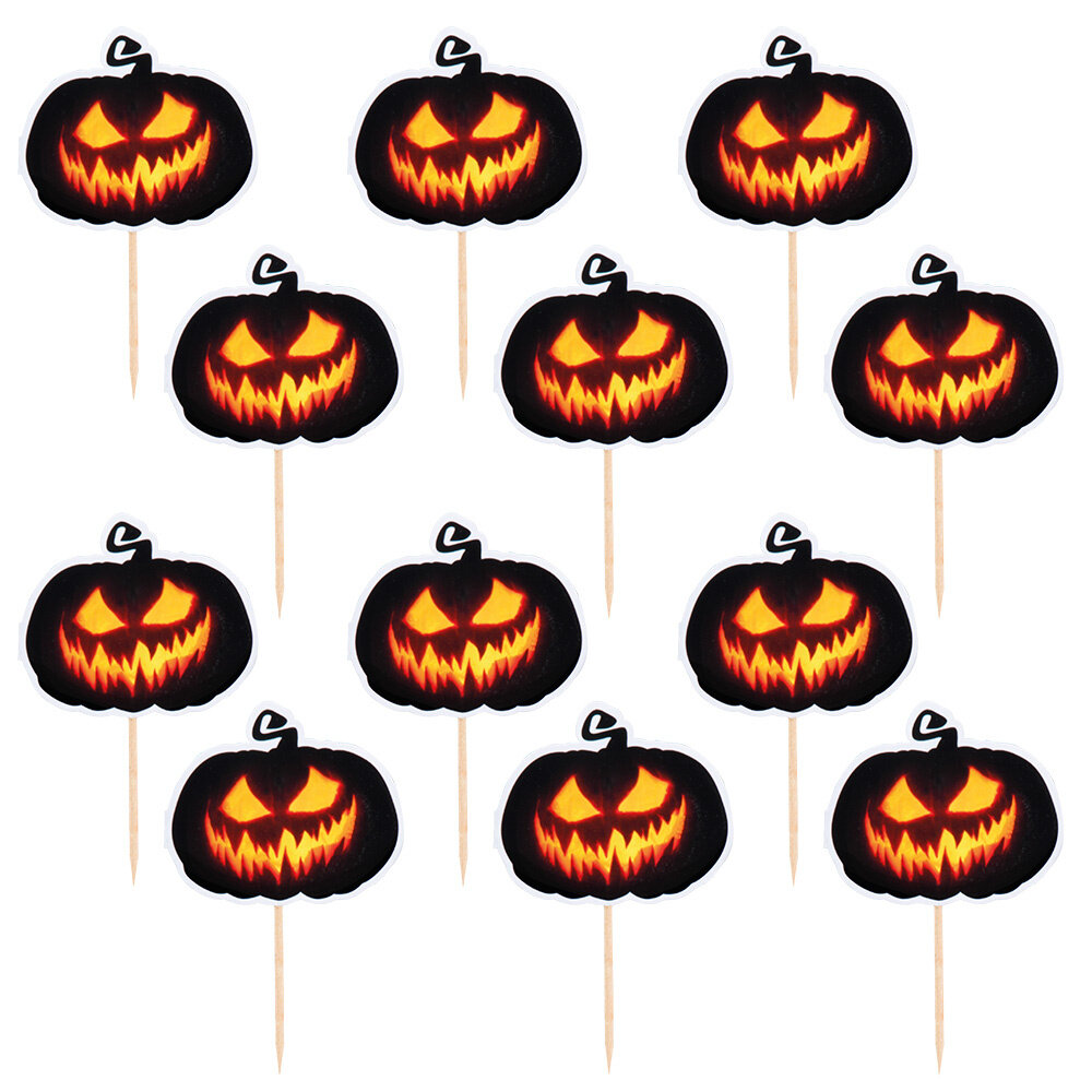 Boland Pics à cocktail citrouille effrayants pour Halloween 12 cm | 12 pièces