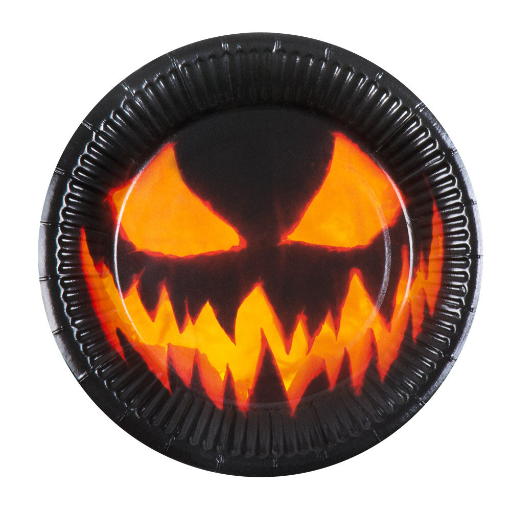 Boland Assiettes citrouille effrayante d'Halloween 23 cm | 10 pièces Boland Assiettes citrouille effrayante d'Halloween 23 cm | 10 pièces