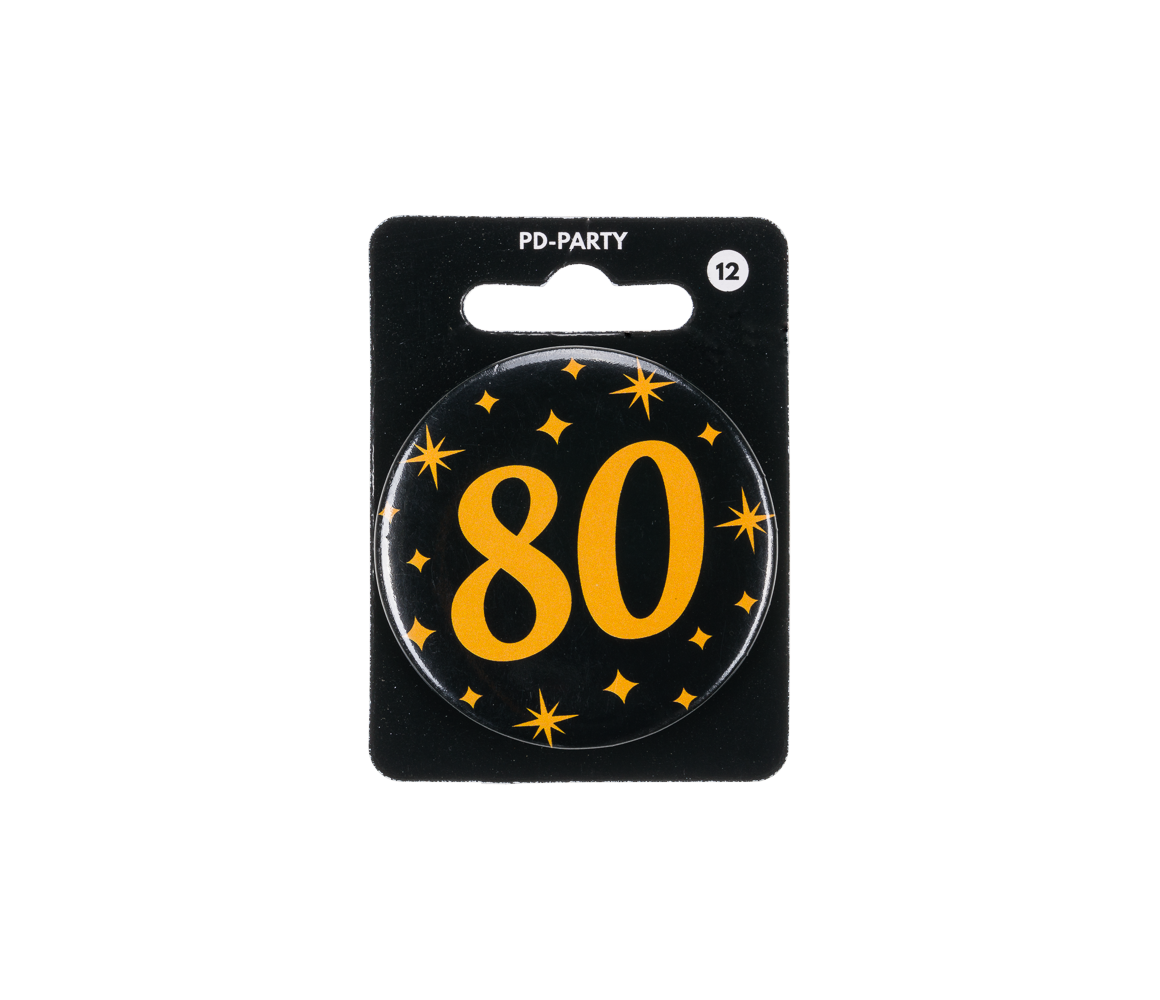 Paper Dreams Button 80 jaar Classy | per stuk Paper Dreams Button 80 jaar Classy | per stuk