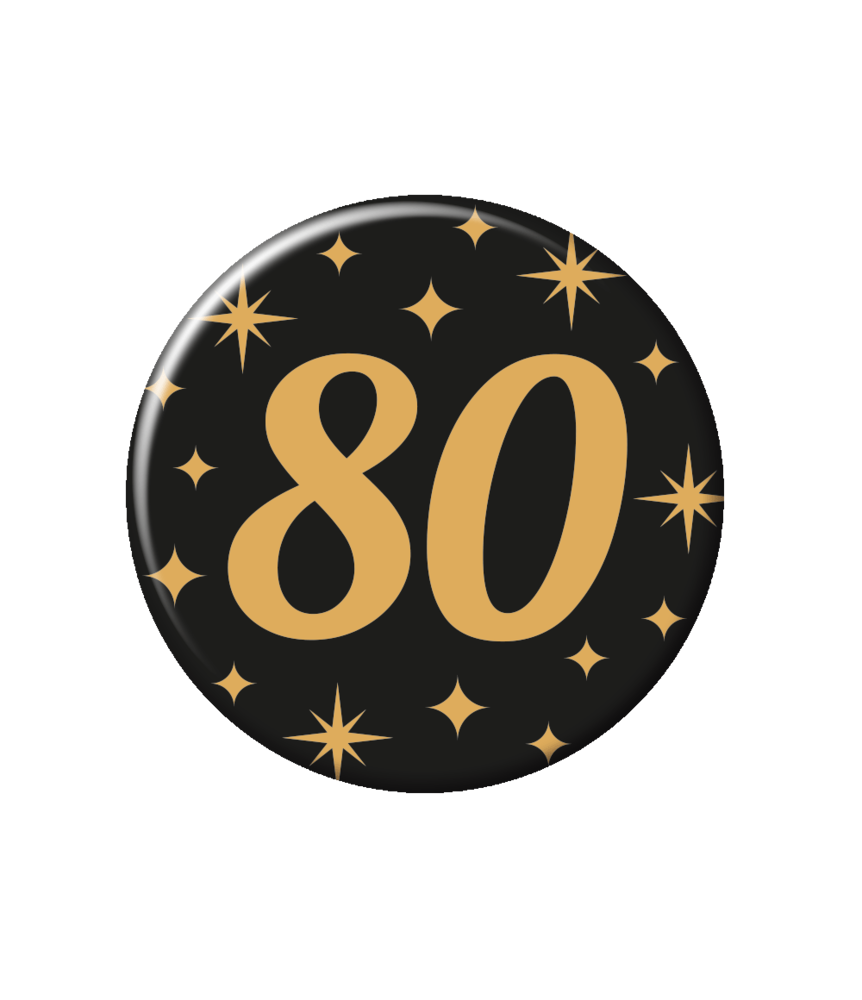 Paper Dreams Button 80 jaar Classy | per stuk Paper Dreams Button 80 jaar Classy | per stuk