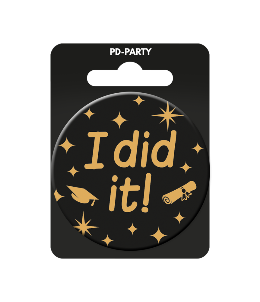 Paper Dreams Button I Did It! Geslaagd Classy 5,5cm | per stuk Paper Dreams Button I Did It! Geslaagd Classy 5,5cm | per stuk