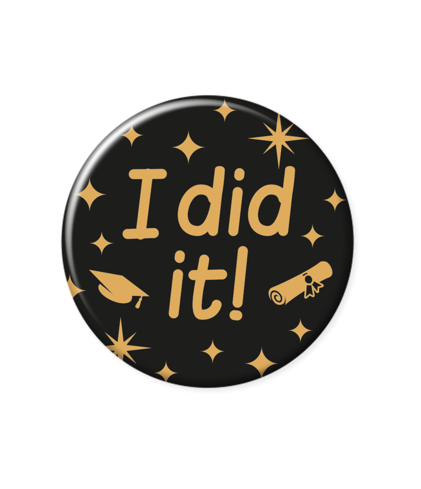 Paper Dreams Button I Did It! Geslaagd Classy 5,5cm | per stuk Paper Dreams Button I Did It! Geslaagd Classy 5,5cm | per stuk