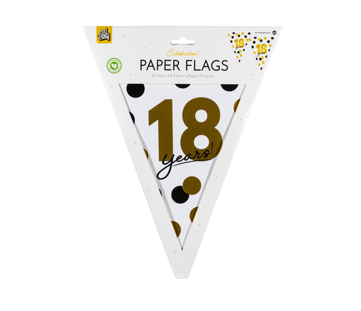 Paper Dreams Vlaggenlijn 18 jaar Celebration! | 6 mtr Paper Dreams Vlaggenlijn 18 jaar Celebration! | 6 mtr