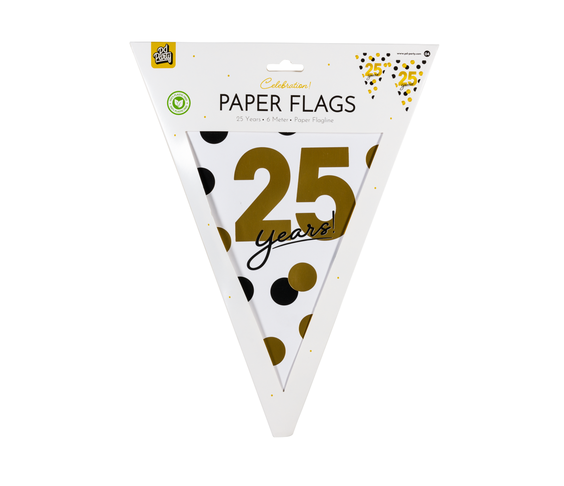 Paper Dreams Wimpelkette zum 25-jährigen Jubiläum! | 6 m Paper Dreams Wimpelkette zum 25-jährigen Jubiläum! | 6 m