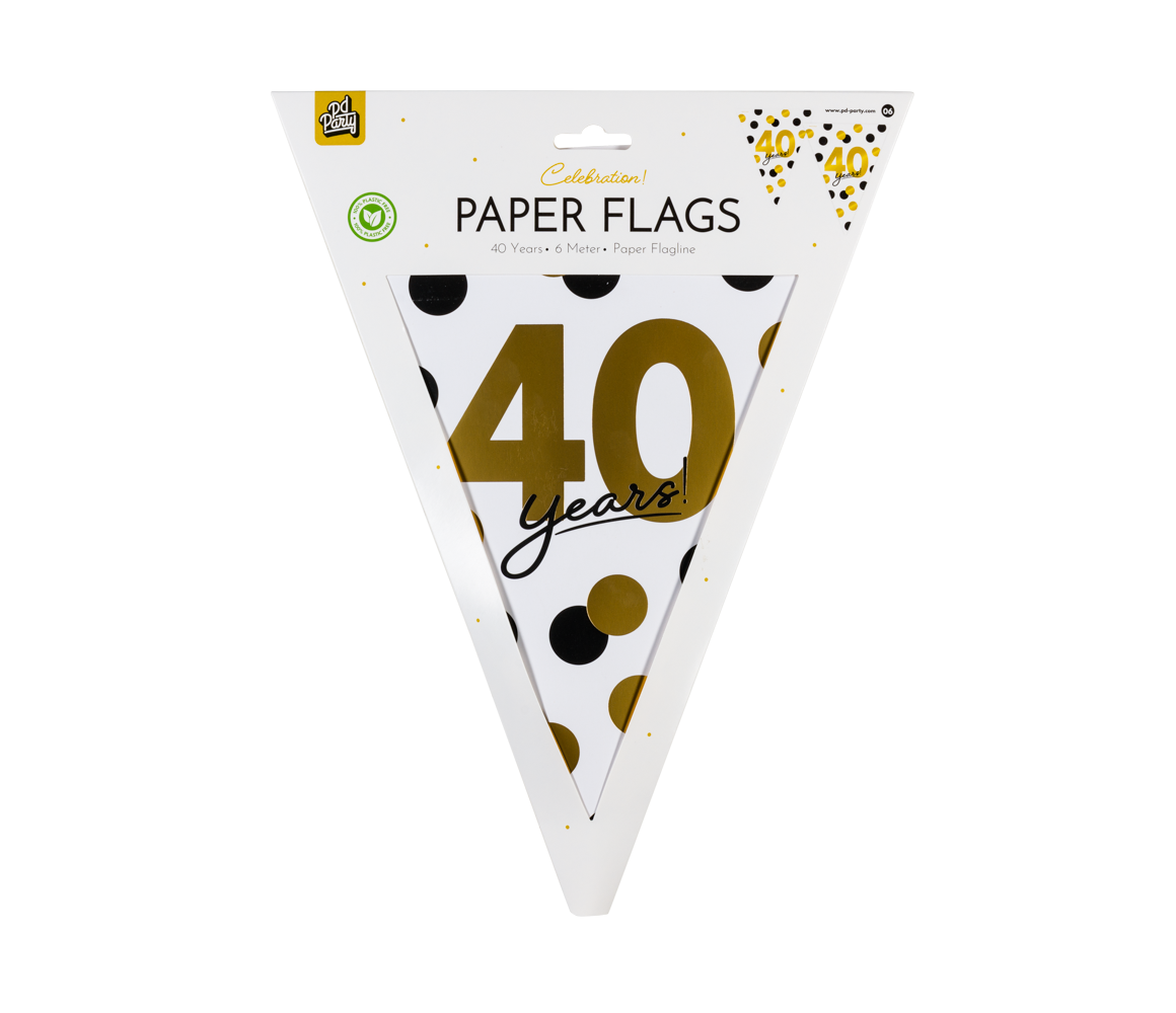 Paper Dreams Vlaggenlijn 40 jaar Celebration! | 6 mtr Paper Dreams Vlaggenlijn 40 jaar Celebration! | 6 mtr