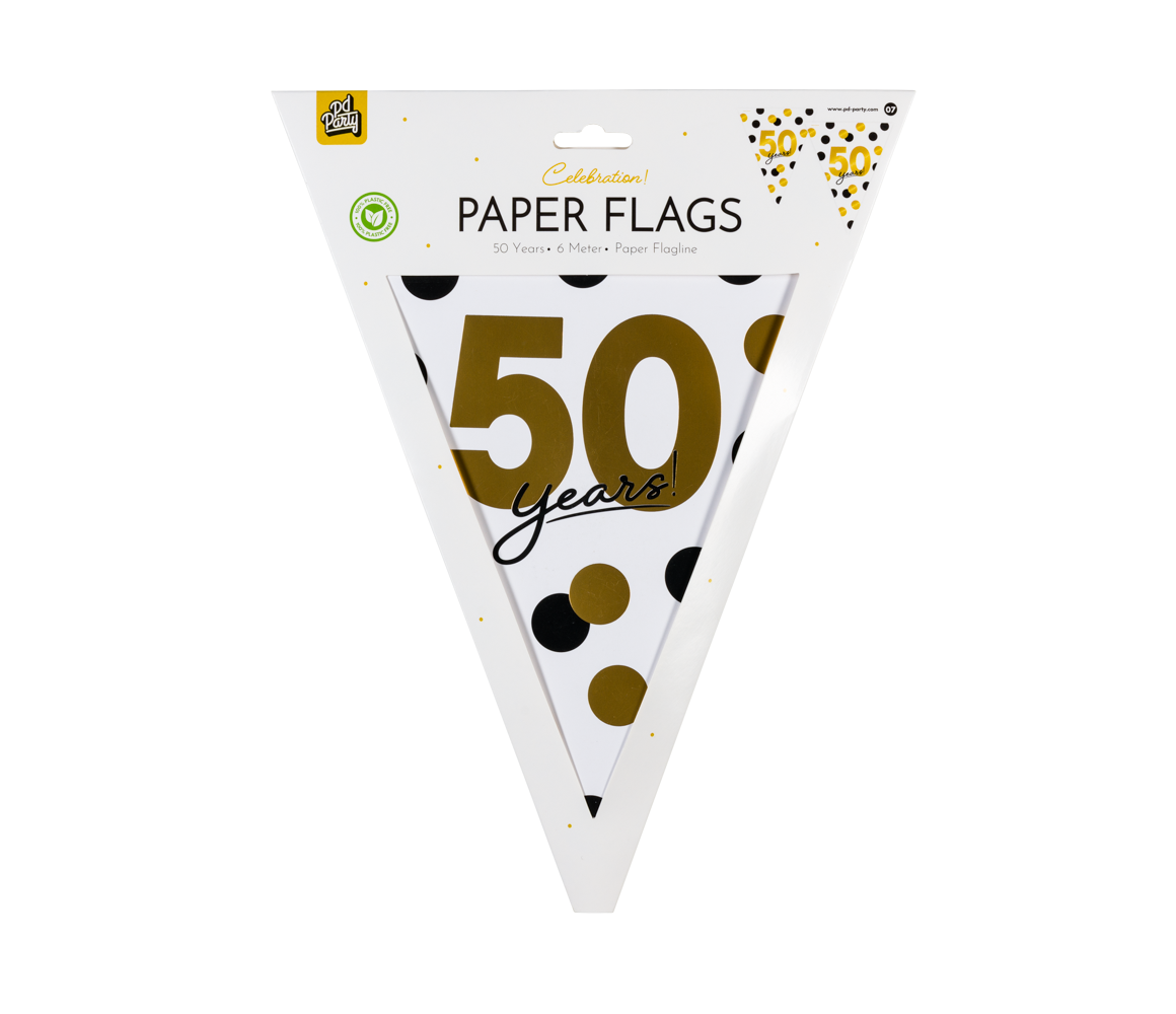 Paper Dreams Wimpelkette zum 50-jährigen Jubiläum! | 6 m