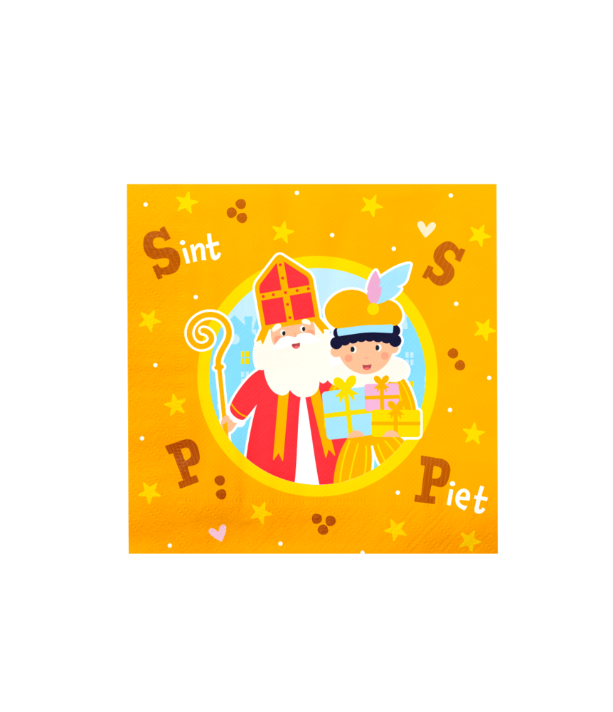 Paper Dreams Serviettes Saint Nicolas et Père Fouettard 33x33cm | 16 pièces