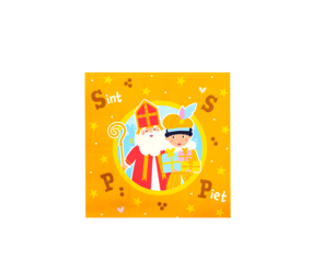 Paper Dreams Saint Nicholas & Black Pete Napkins 33x33cm | 16 pieces