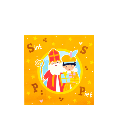 Paper Dreams Servetten Sint & Piet 33x33cm | 16 stuks Paper Dreams Servetten Sint & Piet 33x33cm | 16 stuks