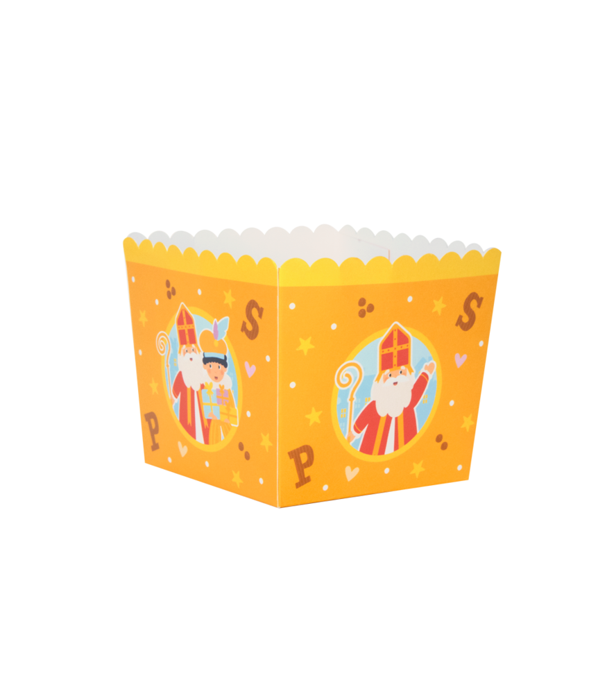 Paper Dreams Traktatie Bakjes Sint & Piet 8x8cm | 6 stuks Paper Dreams Traktatie Bakjes Sint & Piet 8x8cm | 6 stuks