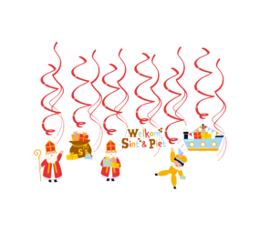 Paper Dreams Swirls Hangdecoratie Sint & Piet 70cm | 12 stuks Paper Dreams Swirls Hangdecoratie Sint & Piet 70cm | 12 stuks