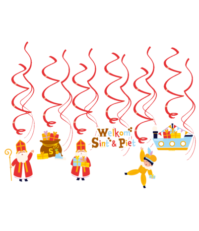 Paper Dreams Swirls Hangdecoratie Sint & Piet 70cm | 12 stuks Paper Dreams Swirls Hangdecoratie Sint & Piet 70cm | 12 stuks