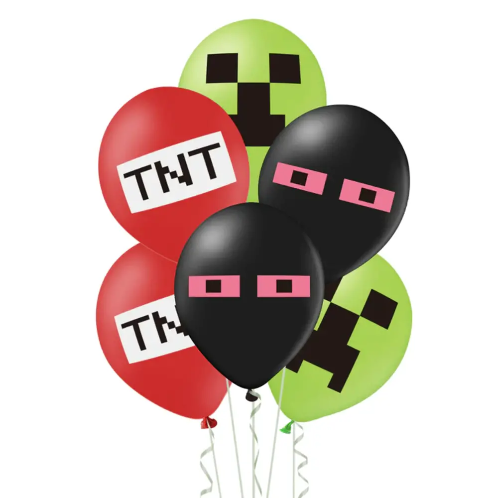 Godan Minecraft-Luftballons 30 cm | 6 Stück