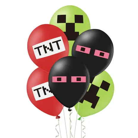 Godan Minecraft-Luftballons 30 cm | 6 Stück