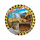 Procos Party Baustellenschilder mit Bulldozer, 23 cm | 8 Stück