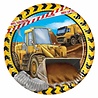 Procos Party Baustellenschilder mit Bulldozer, 23 cm | 8 Stück