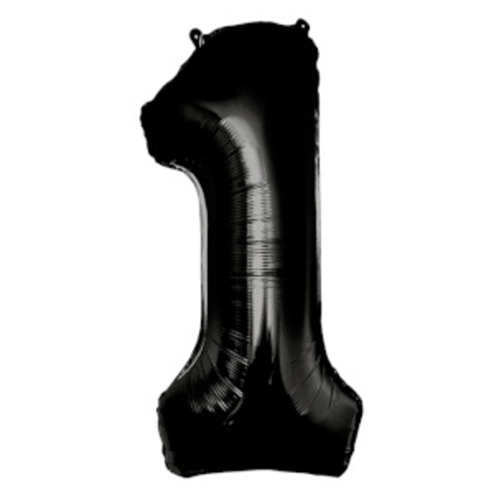 Paper Dreams Zwarte Folie Ballon Cijfer 1 | 86cm Paper Dreams Zwarte Folie Ballon Cijfer 1 | 86cm
