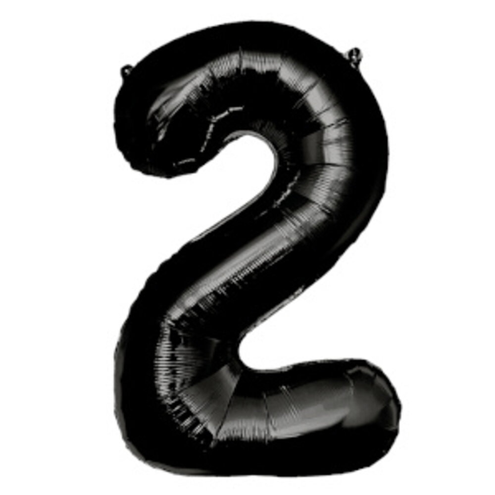 Paper Dreams Ballon noir métallisé numéro 2 | 86 cm