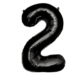 Paper Dreams Ballon noir métallisé numéro 2 | 86 cm