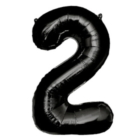 Paper Dreams Ballon noir métallisé numéro 2 | 86 cm